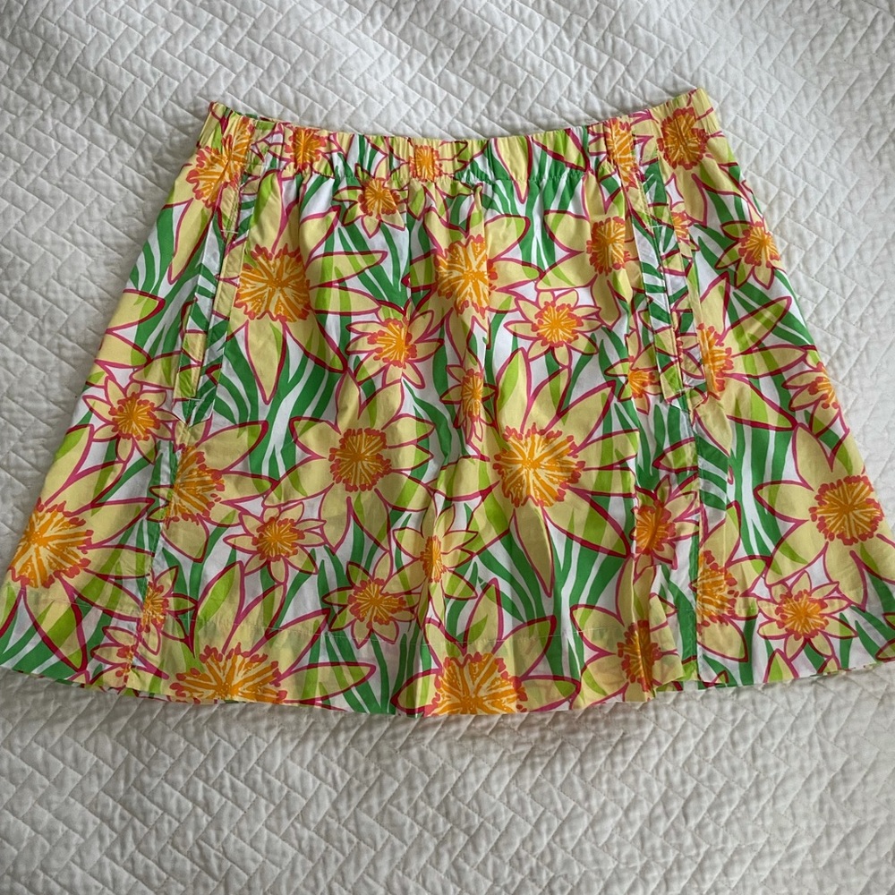 Lilly Pulitzer Elastic Waist Dobby Daffies Skirt